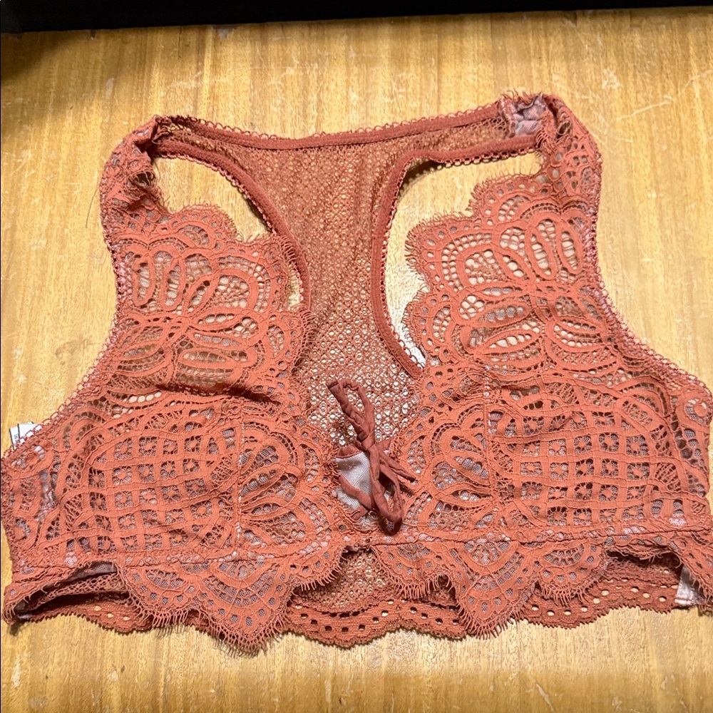 Victorias Secret Lace Bralette in Rust